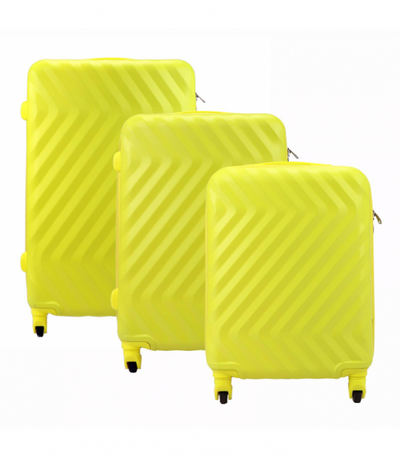 Súprava žltých kufrov ABS8089 RUIAN19 x3 Z