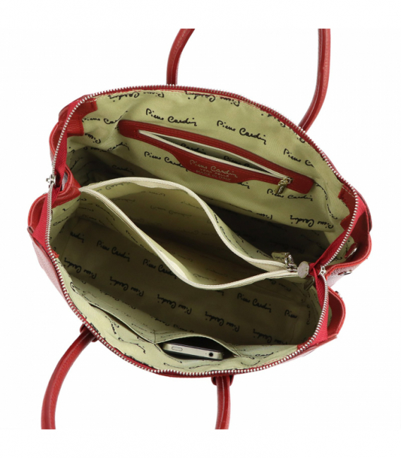 Červená kožená kabelka 55045 TSC DOLLARO