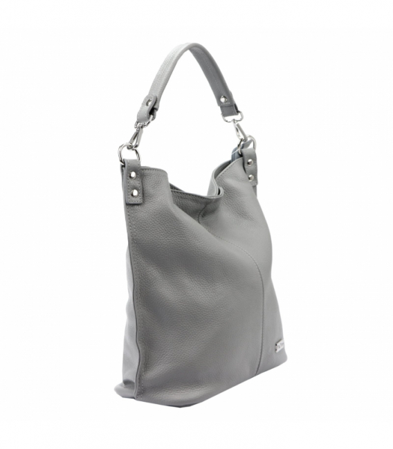 Sivá elegantná kožená kabelka 01-053 DOLLARO