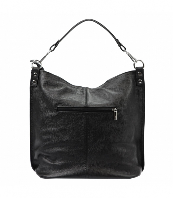Čierna elegantná kožená kabelka 01-053 DOLLARO