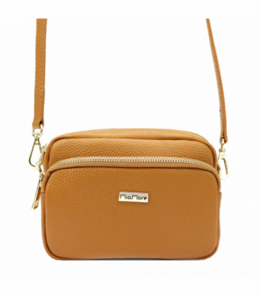 Oranžová kožená kabelka 01-062 DOLLARO