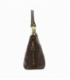 Čokoládová jednoduchá kožená kabelka 419-040 GOLD