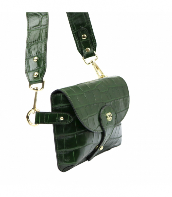 Zelená vzorovaná kožená kabelka 1713 COCO