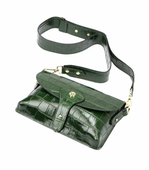 Zelená vzorovaná kožená kabelka 1713 COCO