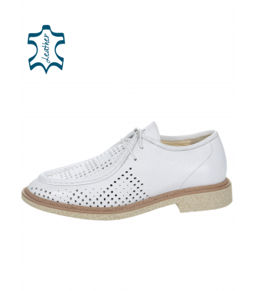 Biele perforované pohodlné topánky 2356
