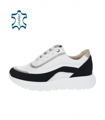 Kényelmes fehér és fekete tornacipő n824