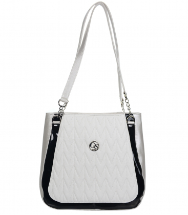 Elegantná bielo-čierna kabelka Vanesa