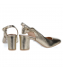 Zlaté elegantné sandále s mašľou na boku 141415