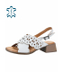 Biele kožené sandále s vysalerovaným vzorom 027-M6