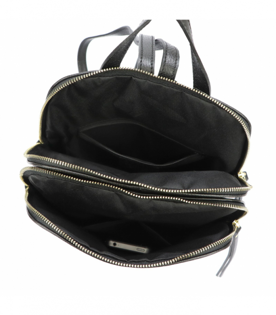 Čierny kožený ruksak 1727 DOLLARO