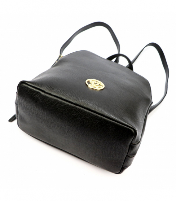 Čierny kožený ruksak 1727 DOLLARO