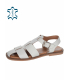 Smotanové jednoduché kožené sandále so sponou TML19T white