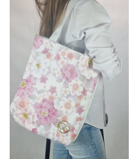 Veľká biela kabelka s kvetmi Chloe