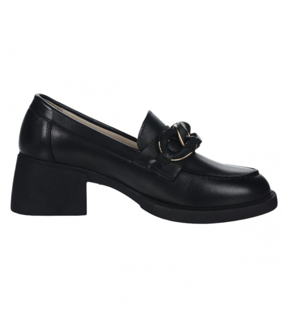 Čierne elegantné lodičky s ozdobou 2518