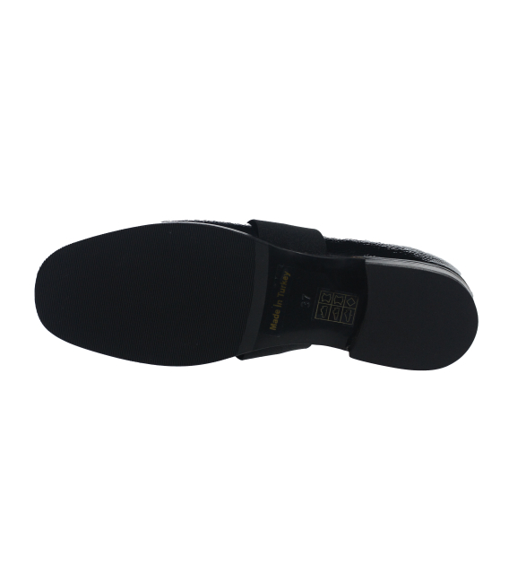 Retro lakované dámske mokasíny 728-826 black