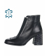 Čierne členkové čižmy s ozdobným podpätkom 003-156-1719 black