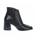 Čierne členkové čižmy s ozdobným podpätkom 003-156-1719 black