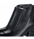 Čierne členkové čižmy s ozdobným podpätkom 003-156-1719 black