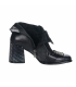 Čierne členkové čižmy s ozdobným podpätkom 003-156-1719 black