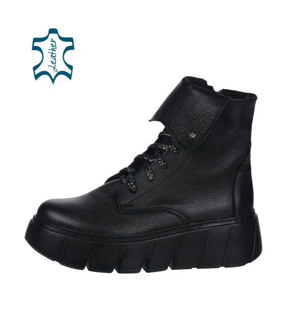 Čierne štýlové členkové tenisky na podošve 9159 black 2482