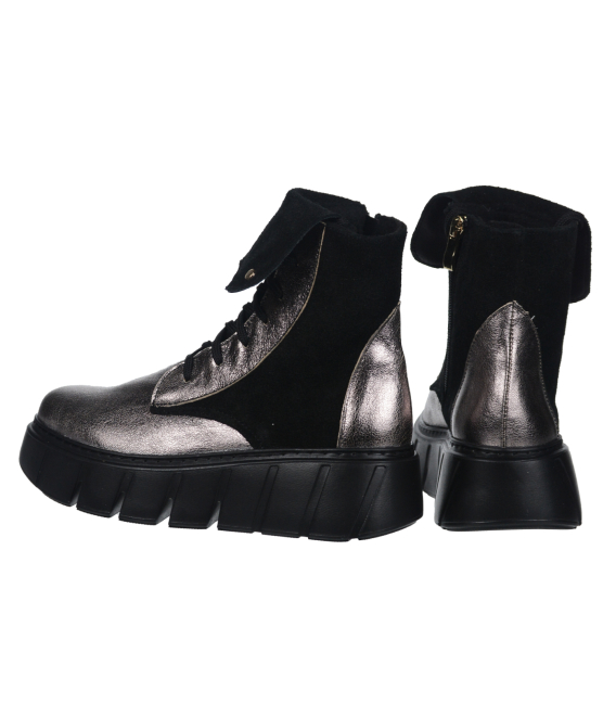 Čierne štýlové členkové tenisky s metalickými doplnkami na podošve 9159 black 2482