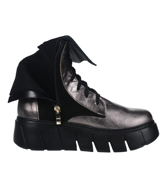 Čierne štýlové členkové tenisky s metalickými doplnkami na podošve 9159 black 2482