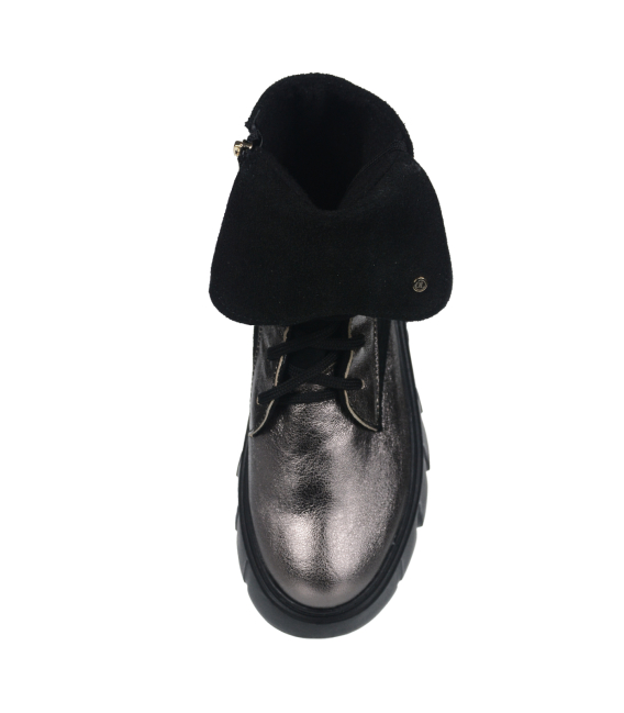 Čierne štýlové členkové tenisky s metalickými doplnkami na podošve 9159 black 2482