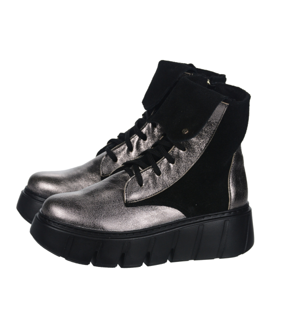 Čierne štýlové členkové tenisky s metalickými doplnkami na podošve 9159 black 2482