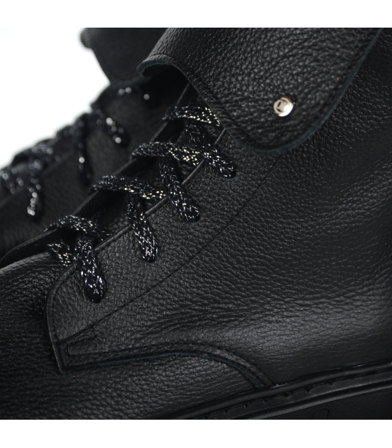 Čierne štýlové členkové tenisky na podošve 9159 black 2482