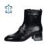 Čierne elegantné členkové čižmy s ozdobou 032-7607