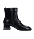 Čierne elegantné členkové čižmy s ozdobou 032-7607