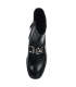 Čierne elegantné členkové čižmy s ozdobou 032-7607