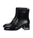 Čierne elegantné členkové čižmy s ozdobou 032-7607