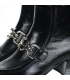 Čierne elegantné členkové čižmy s ozdobou 032-7607