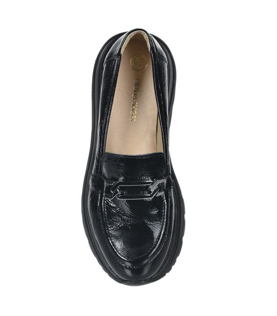 Čierne slip on mokasíny s ozdobou 2485