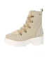 Bežové členkové čižmy z brúsenej kože a kožušinou K3422 beige nubuk