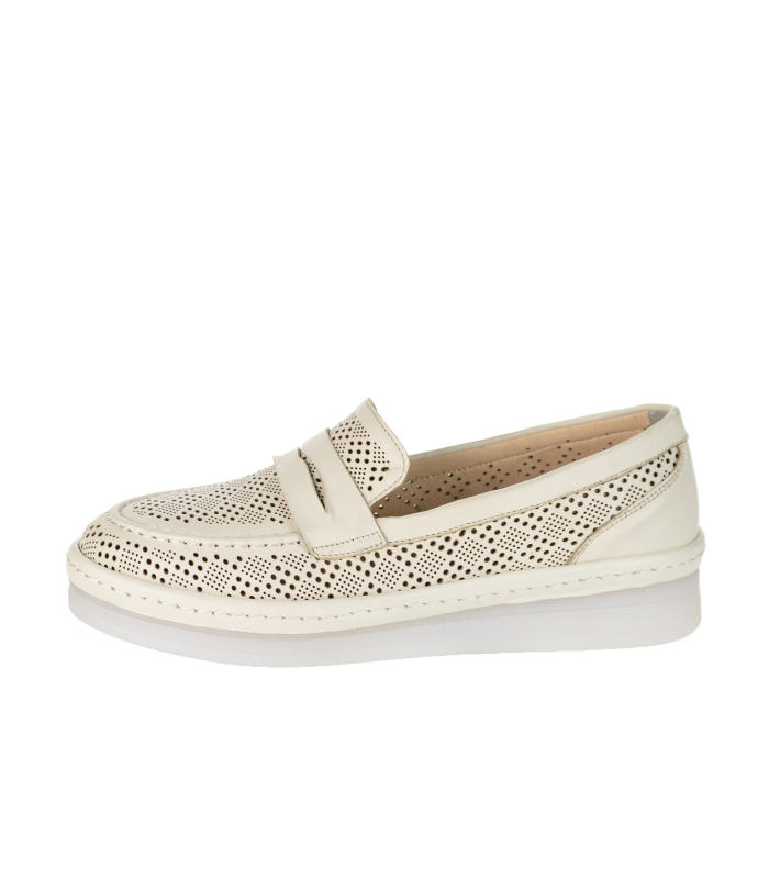 Béžové perforované pohodlné poltopánky 017-101 beige