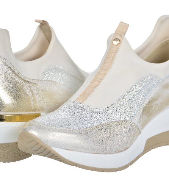 Zlato- béžové slip on na podošve angel B800