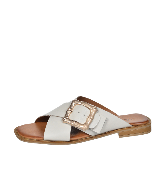 Elegantné biele šľapky s prackou 101-2600