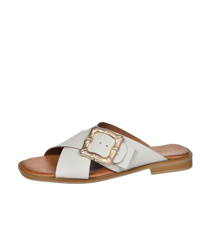 Elegantné biele šľapky s prackou 101-2600