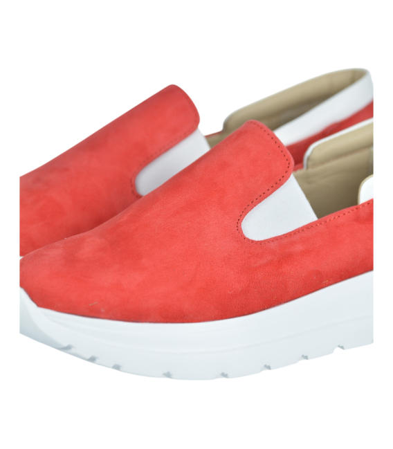 Červené slip on mokasíny DTE054