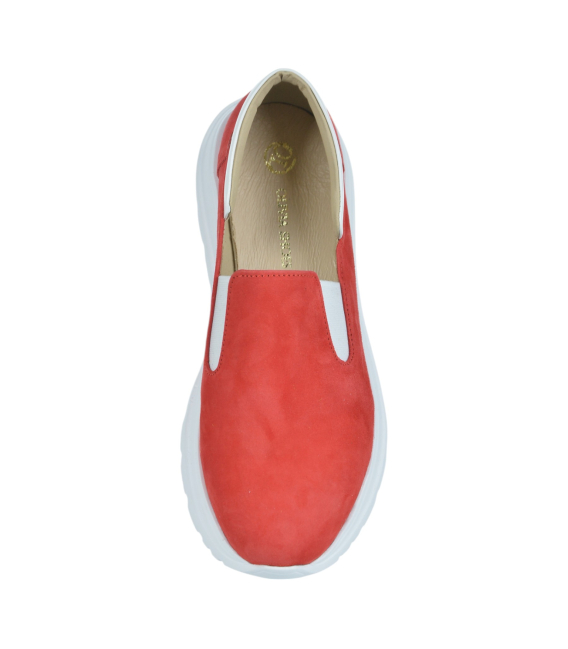 Červené slip on mokasíny DTE054