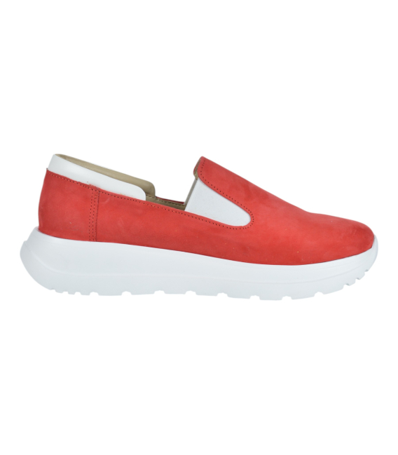 Červené slip on mokasíny DTE054