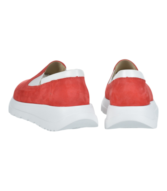 Červené slip on mokasíny DTE054