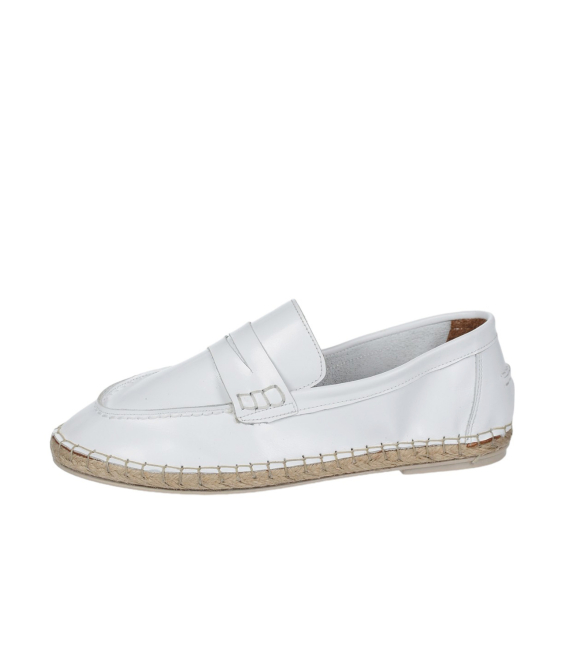 Biele kožené espadrilky 027-10772