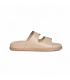 Štýlové škoricové šľapky s prackami D27123-803 beige