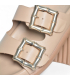 Štýlové škoricové šľapky s prackami D27123-803 beige