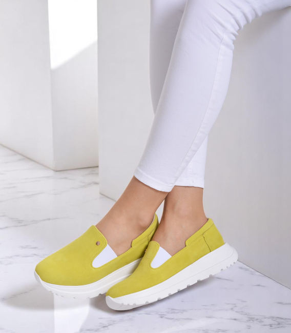 Žlté slip on mokasíny DTE054