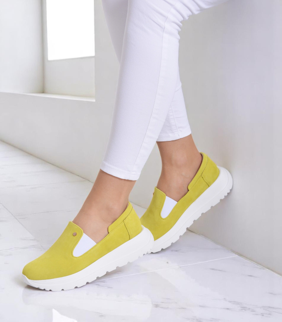 Žlté slip on mokasíny DTE054
