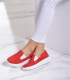 Červené slip on mokasíny DTE054